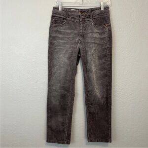 Pilco Anthropologie Gray High Waist Corduroy Tapered Cropped Jeans Size 28